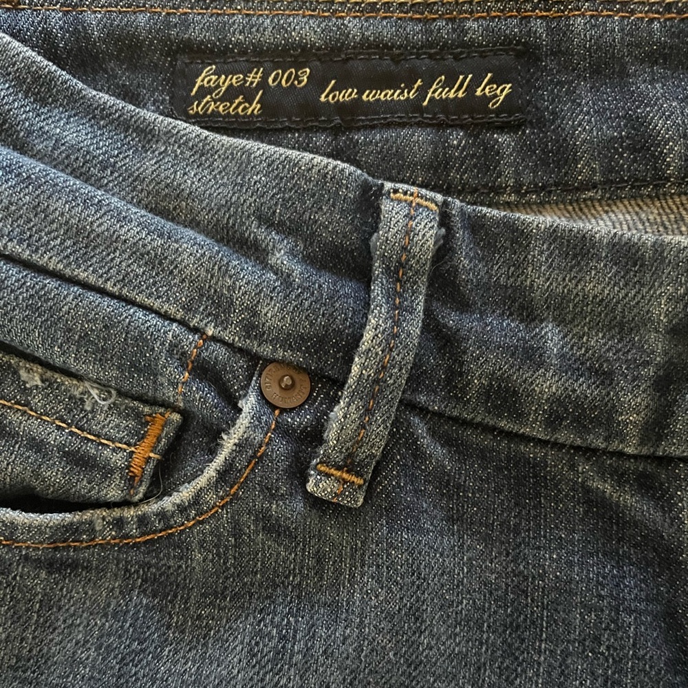 Faye #003 Women's Low Waist Straight Leg Jeans - Dark Blue